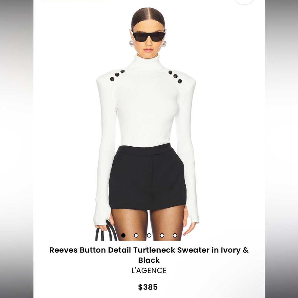 L'AGENCE
Reeves Button Detail Turtleneck Sweater NWT